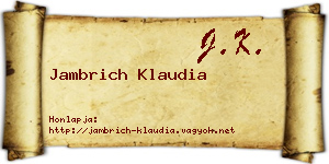 Jambrich Klaudia névjegykártya