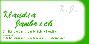 klaudia jambrich business card